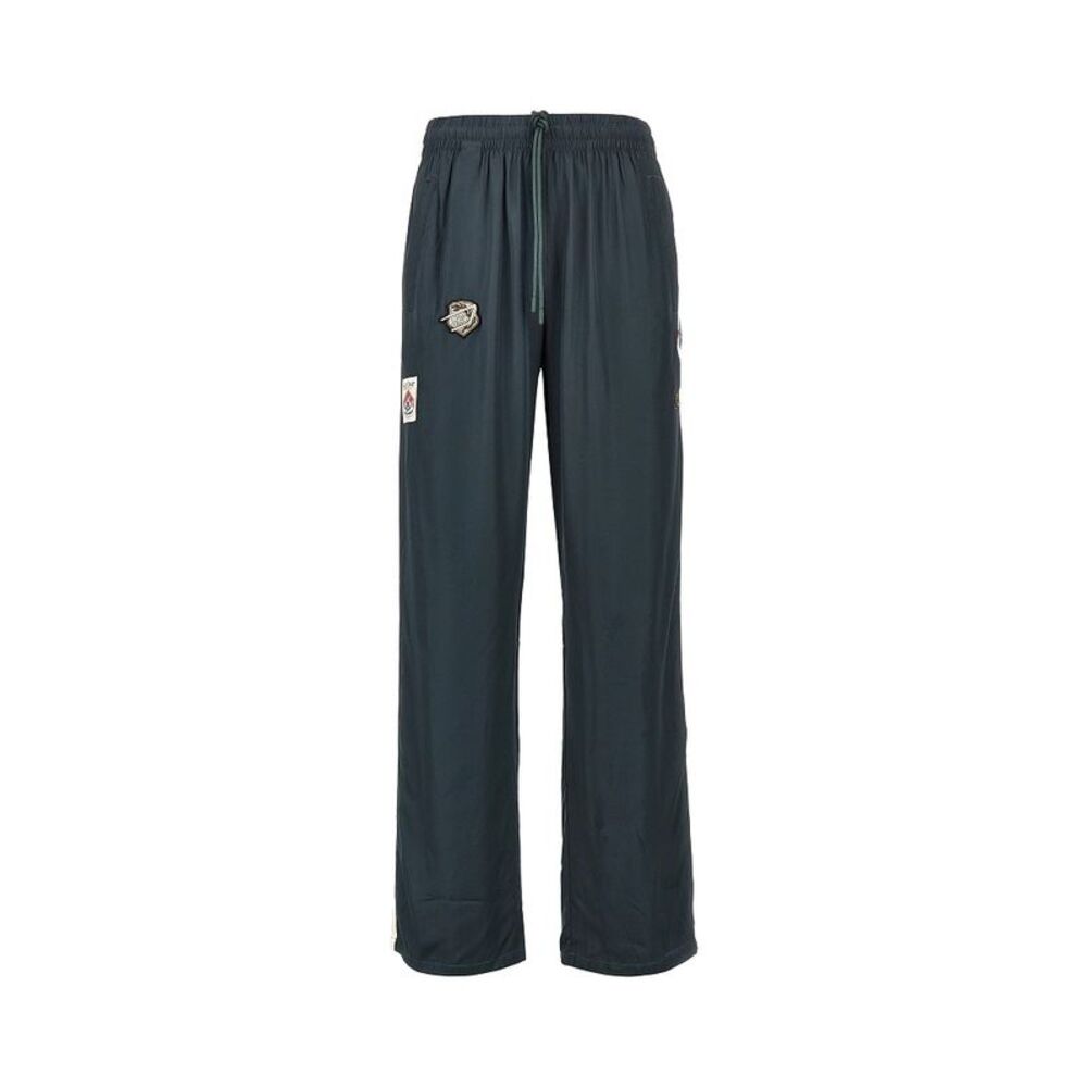 Diesel Men Satin Track Pants With Patches
